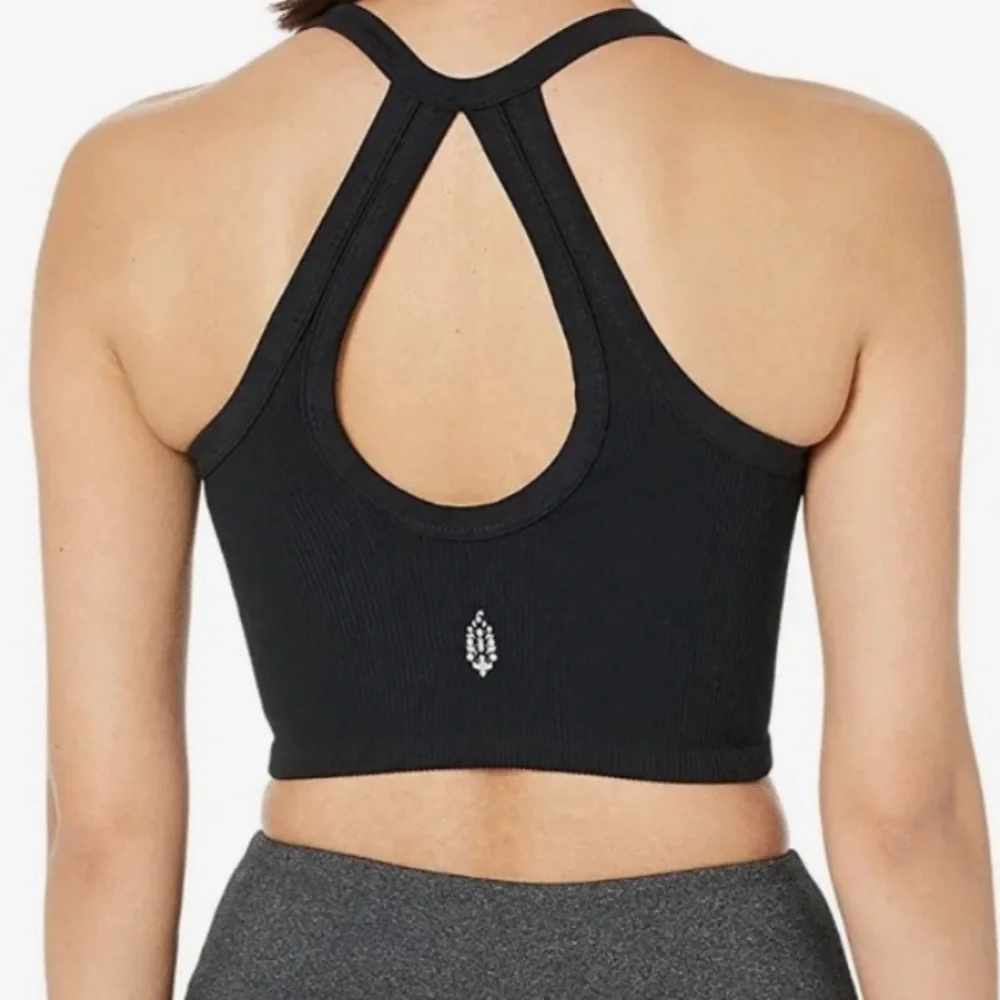 Free People Free Throw Henley Crop Top Black NWT - Picture 13 of 13